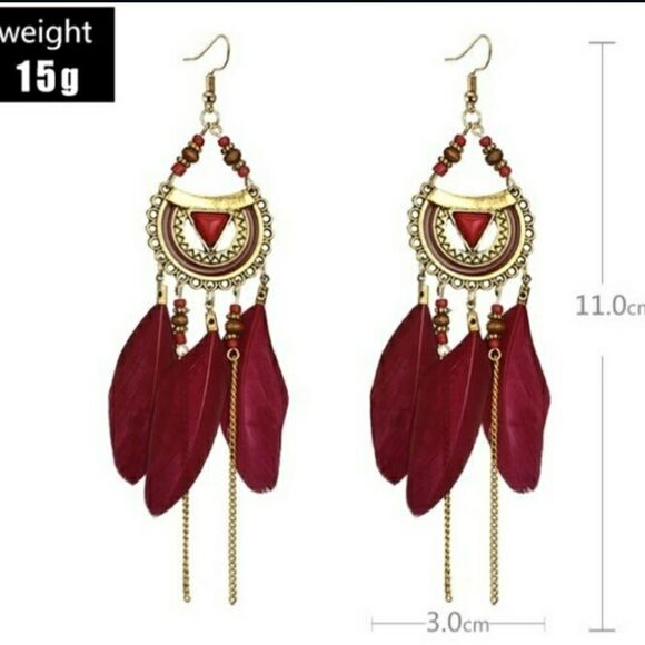🌼Boho dangle feathers  - Picture 5 of 9